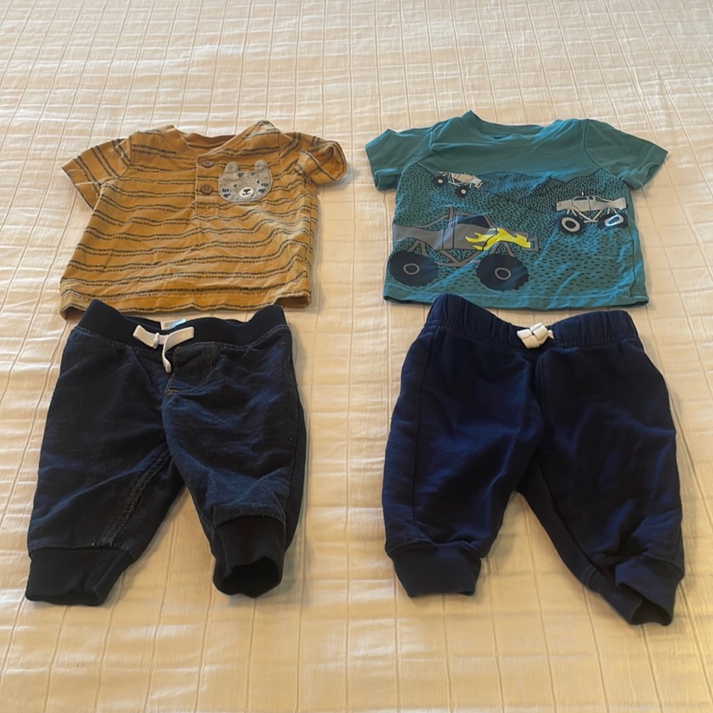 Child of mine bundle baby boys 0 to 3 months tops & pants